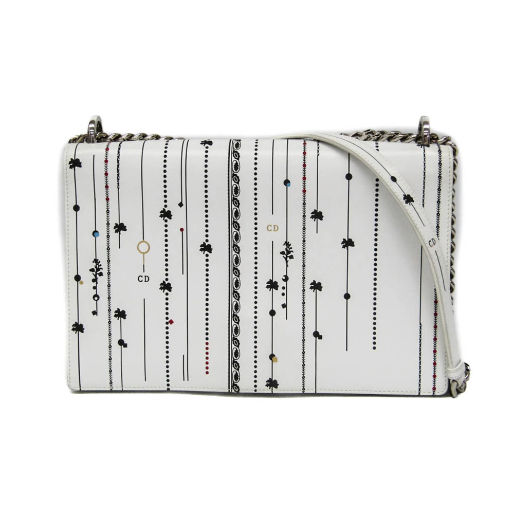 CHRISTIAN DIOR White Leather Shoulder Bag